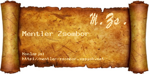 Mentler Zsombor névjegykártya